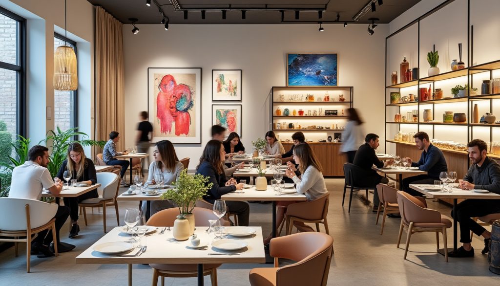 découvrez les lieux hybrides qui réinventent la sortie en mêlant restaurant, galerie d'art et concept store pour une expérience créative et gourmande unique.