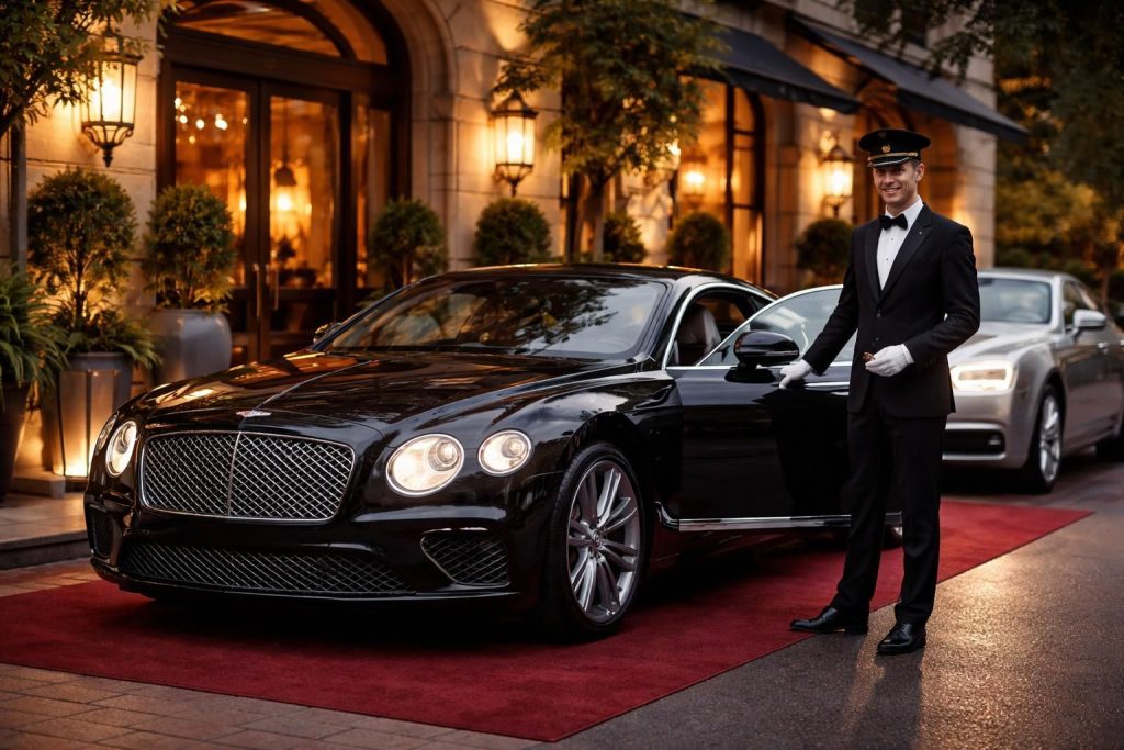 profitez d'un service voiturier premium pour votre bentley continental ou rolls royce ghost dans notre restaurant gastronomique, alliant élégance et confort dès votre arrivée.