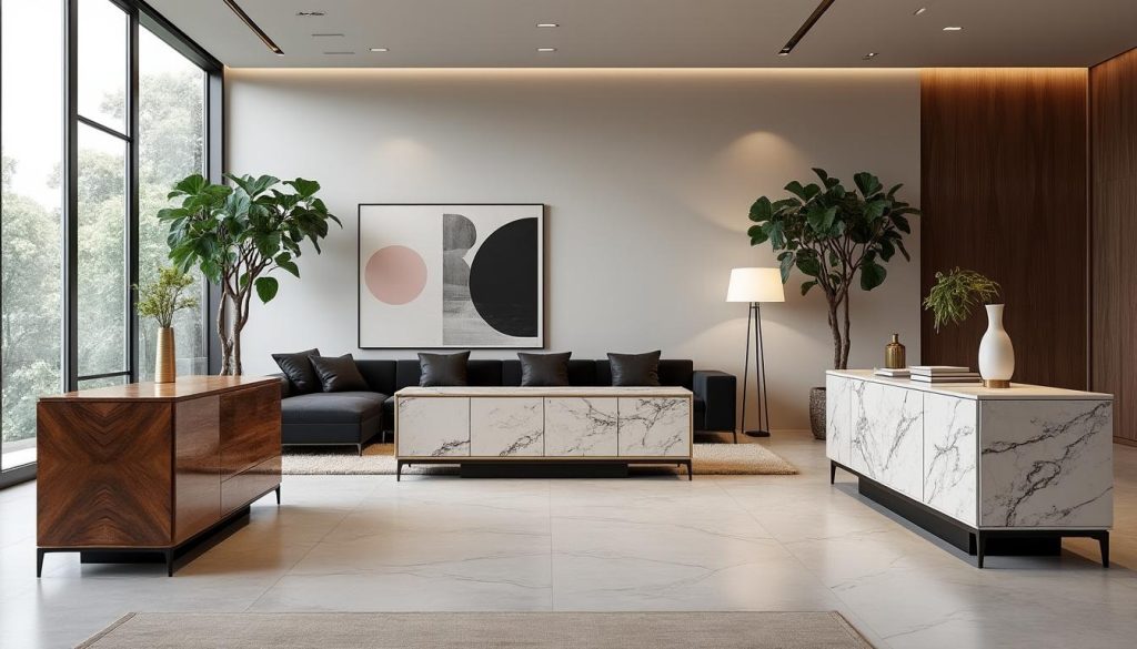 découvrez notre sélection exclusive de buffets haut de gamme, alliant élégance et design tendance pour sublimer votre intérieur.